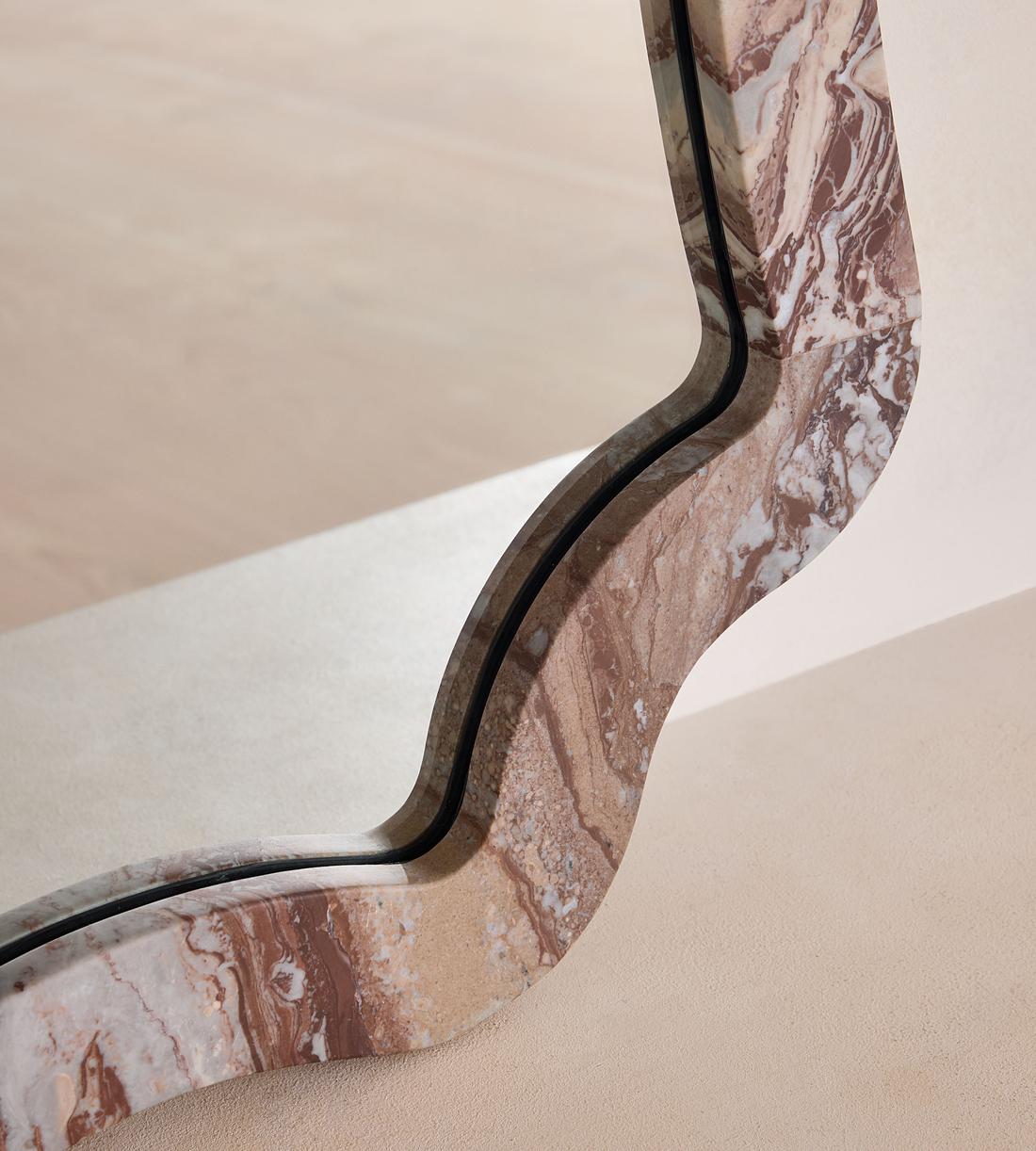 Hollis Wall Mirror - Arabescato Orobico Rosso Marble - Images - Image 5