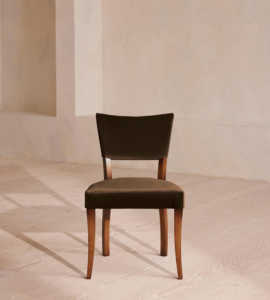 Pair of Molina Dining Chairs - Velvet - Chocolate - UK - Listing - Image 3