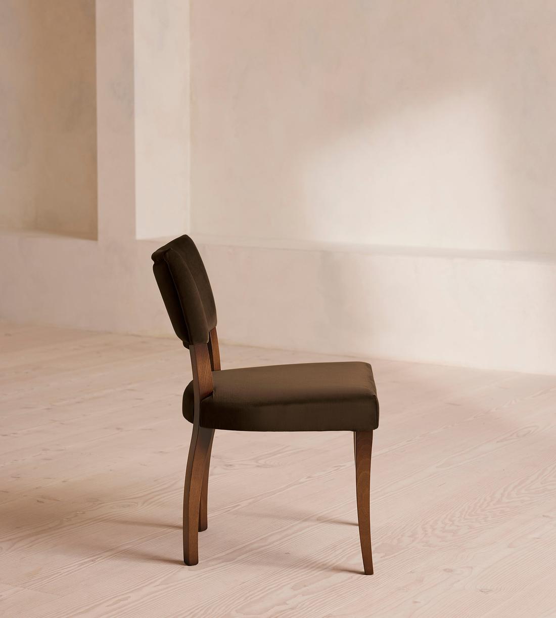 Pair of Molina Dining Chairs - Velvet - Chocolate - UK - Images - Image 4