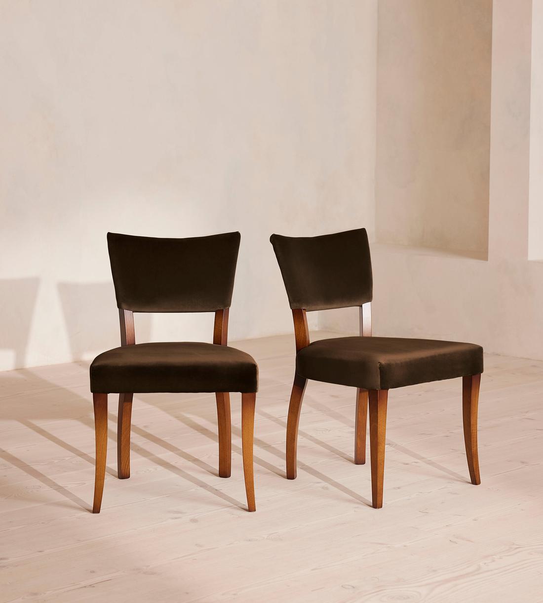 Pair of Molina Dining Chairs - Velvet - Chocolate - UK - Images - Image 6