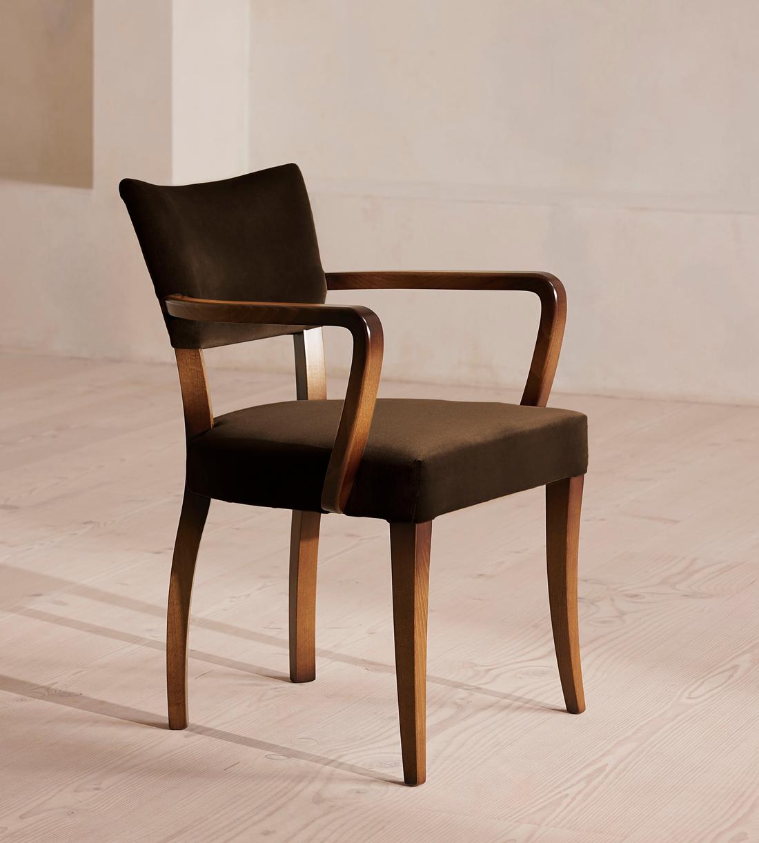 Molina Dining Armchair - Velvet - Chocolate - UK - Listing - Image 1