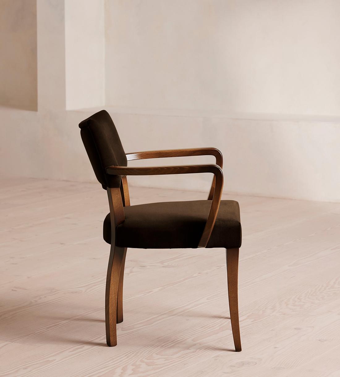 Molina Dining Armchair - Velvet - Chocolate - UK - Images - Image 4