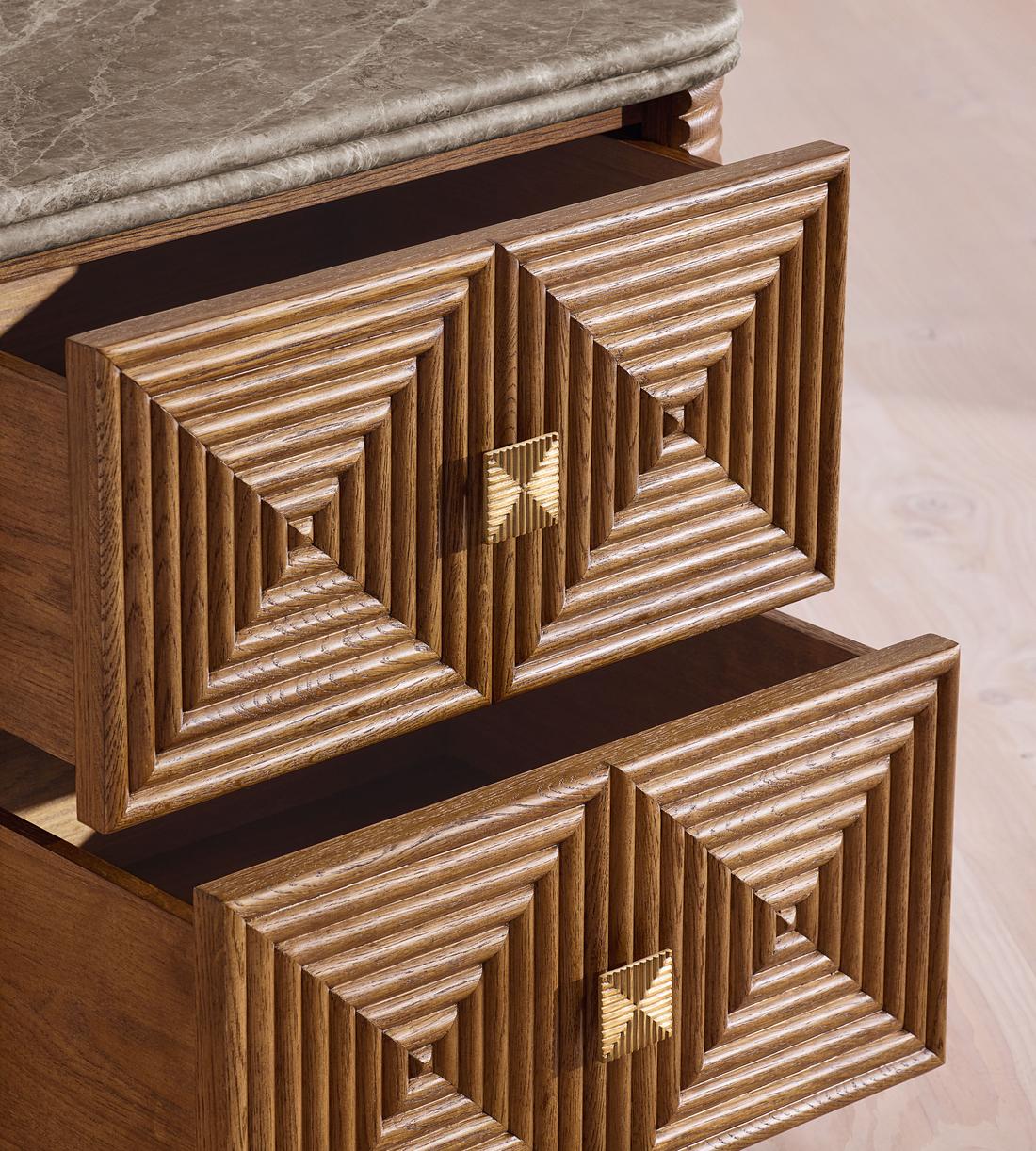 Kingsley Bedside Table - Large - Grey Emperador Marble - Images - Image 5