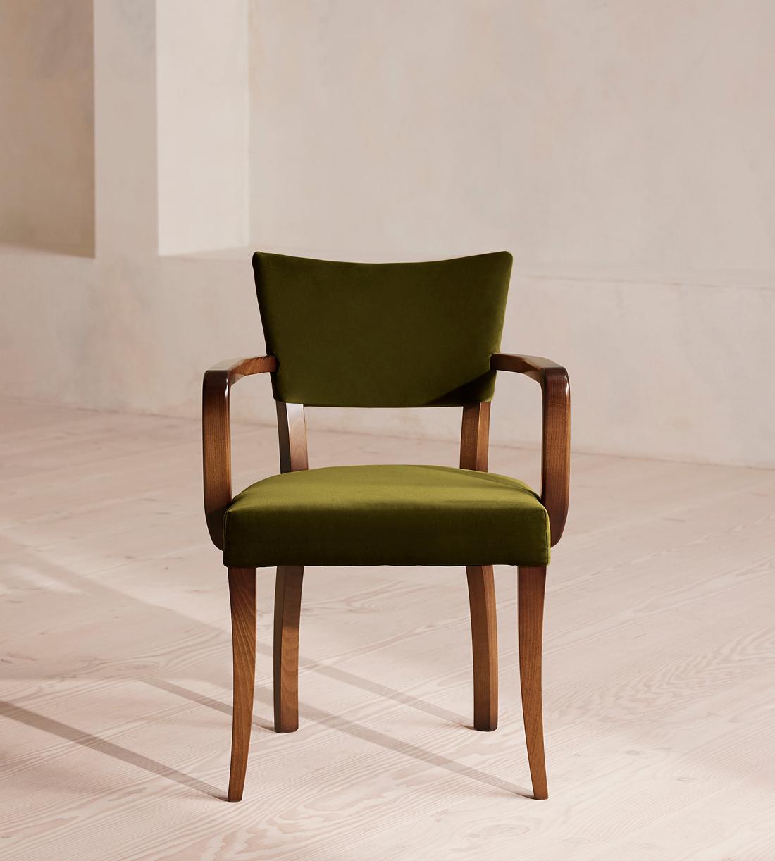 Molina Dining Armchair - Velvet - Olive  - UK - Listing - Image 2