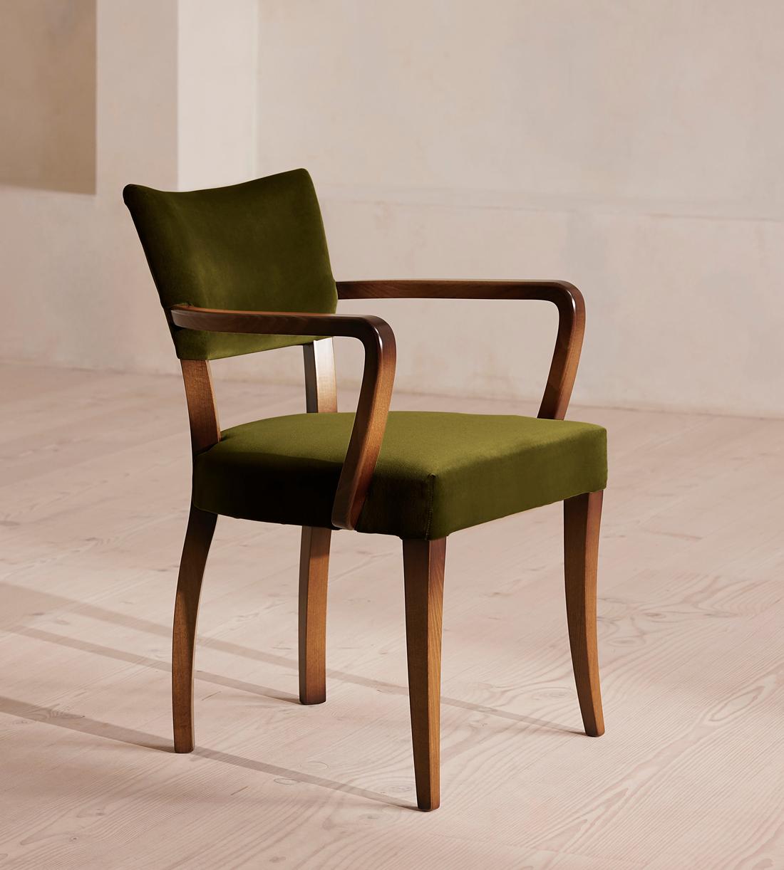 Molina Dining Armchair - Velvet - Olive  - UK - Listing - Image 1