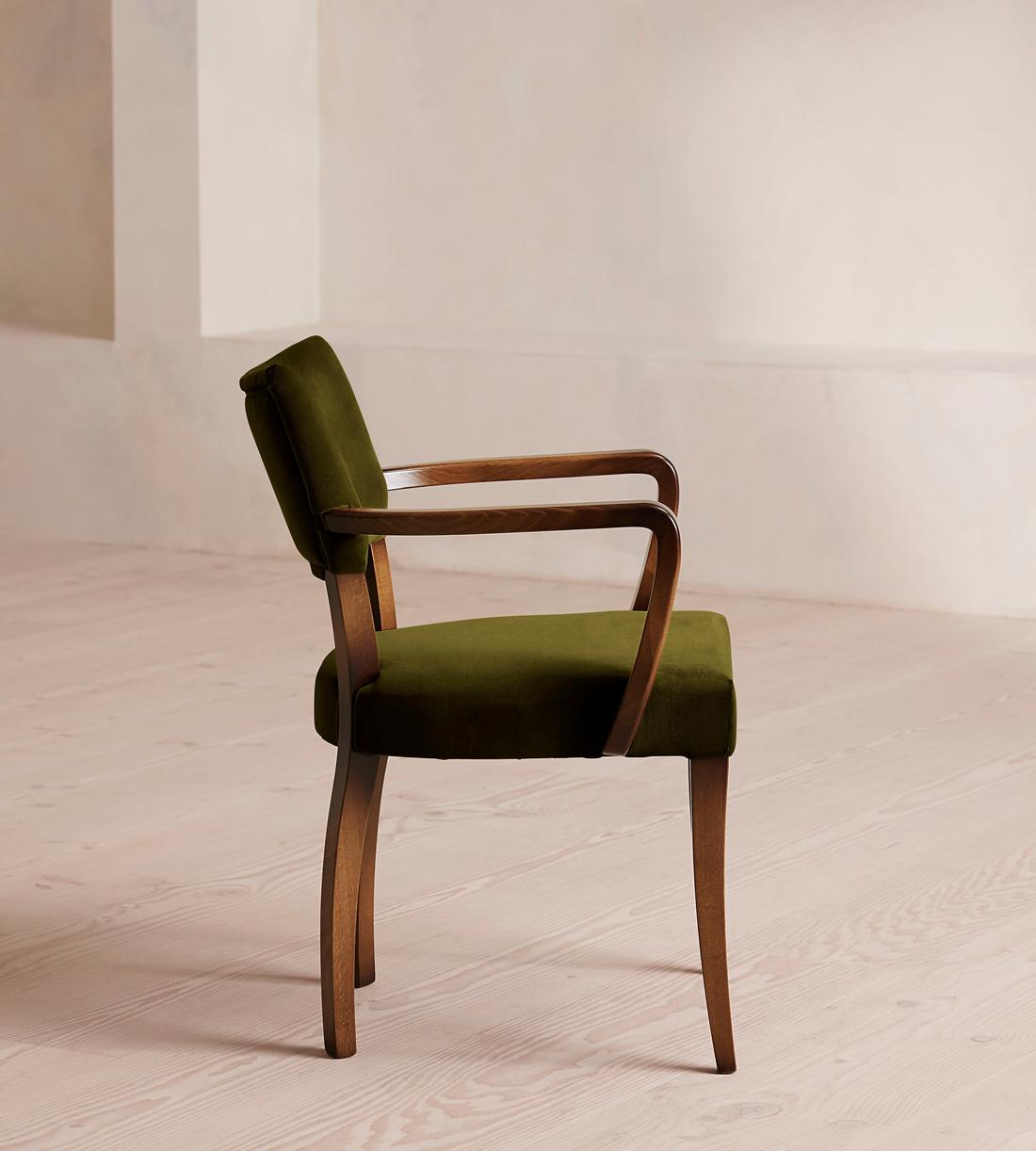 Molina Dining Armchair - Velvet - Olive  - UK - Images - Image 3