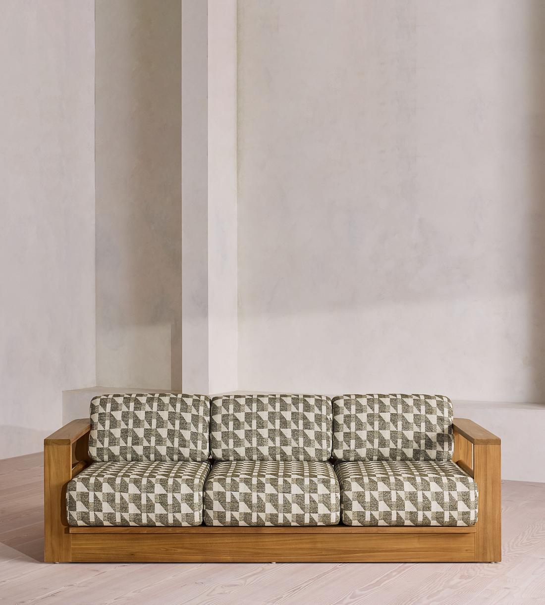 Madeira Outdoor - Three Seater Sofa - Geometric - Green UK - Listing - Image 5