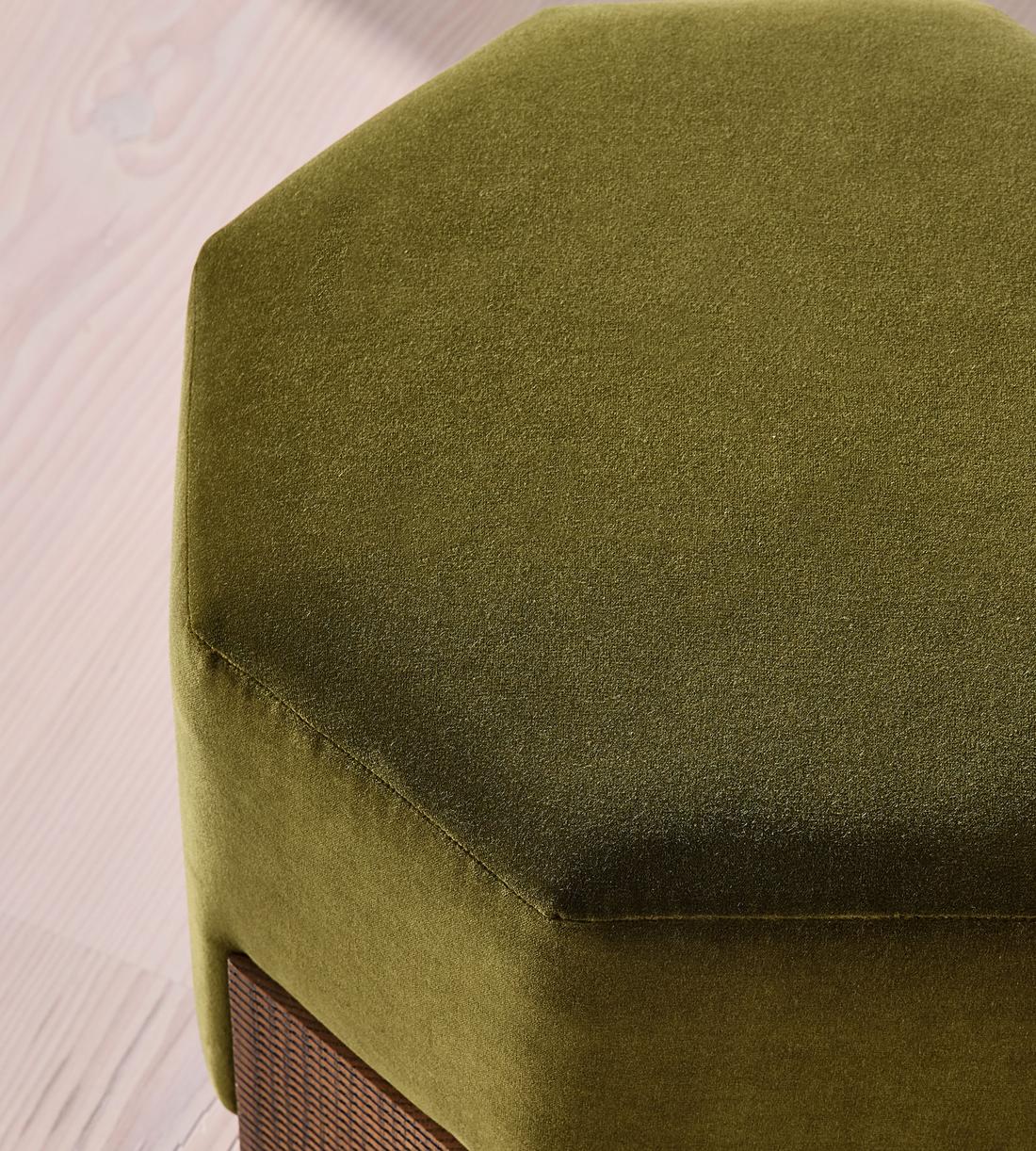 Alvin Footstool - Velvet - Olive - US - Images - Image 4