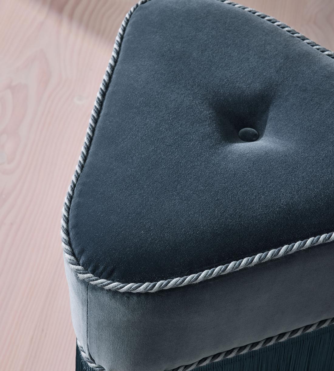 Marta Footstool - Velvet - Grey Blue - US - Images - Image 3