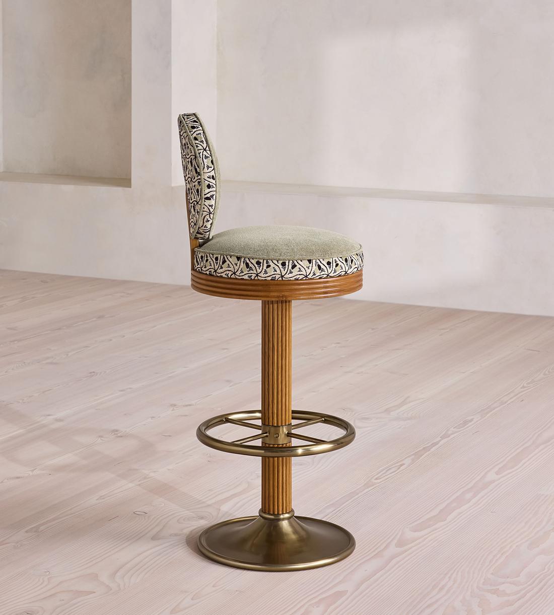 Alma Barstool - Murphy Jacquard & Sage Linen Chenille - UK - Images - Image 5