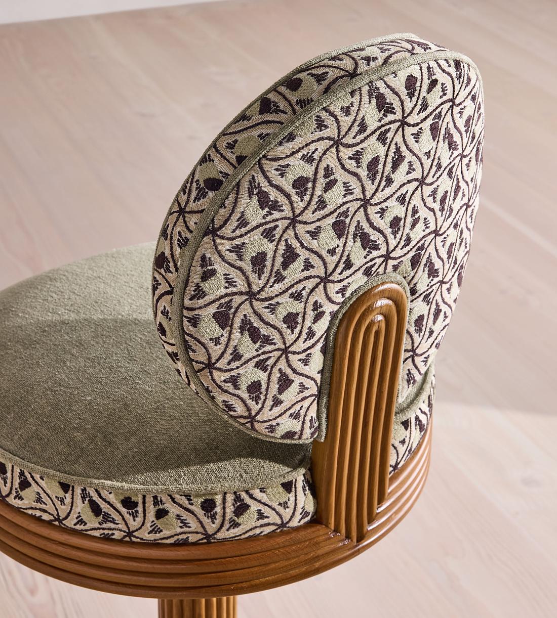 Alma Barstool - Murphy Jacquard & Sage Linen Chenille - UK - Images - Image 4