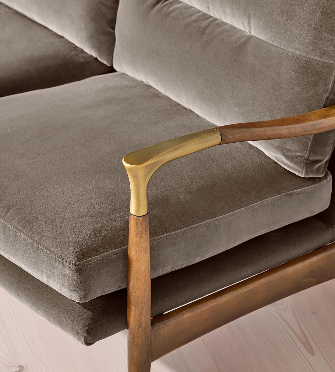 Theodore Two Seater Sofa - Velvet - Taupe - US - Images - Image 5