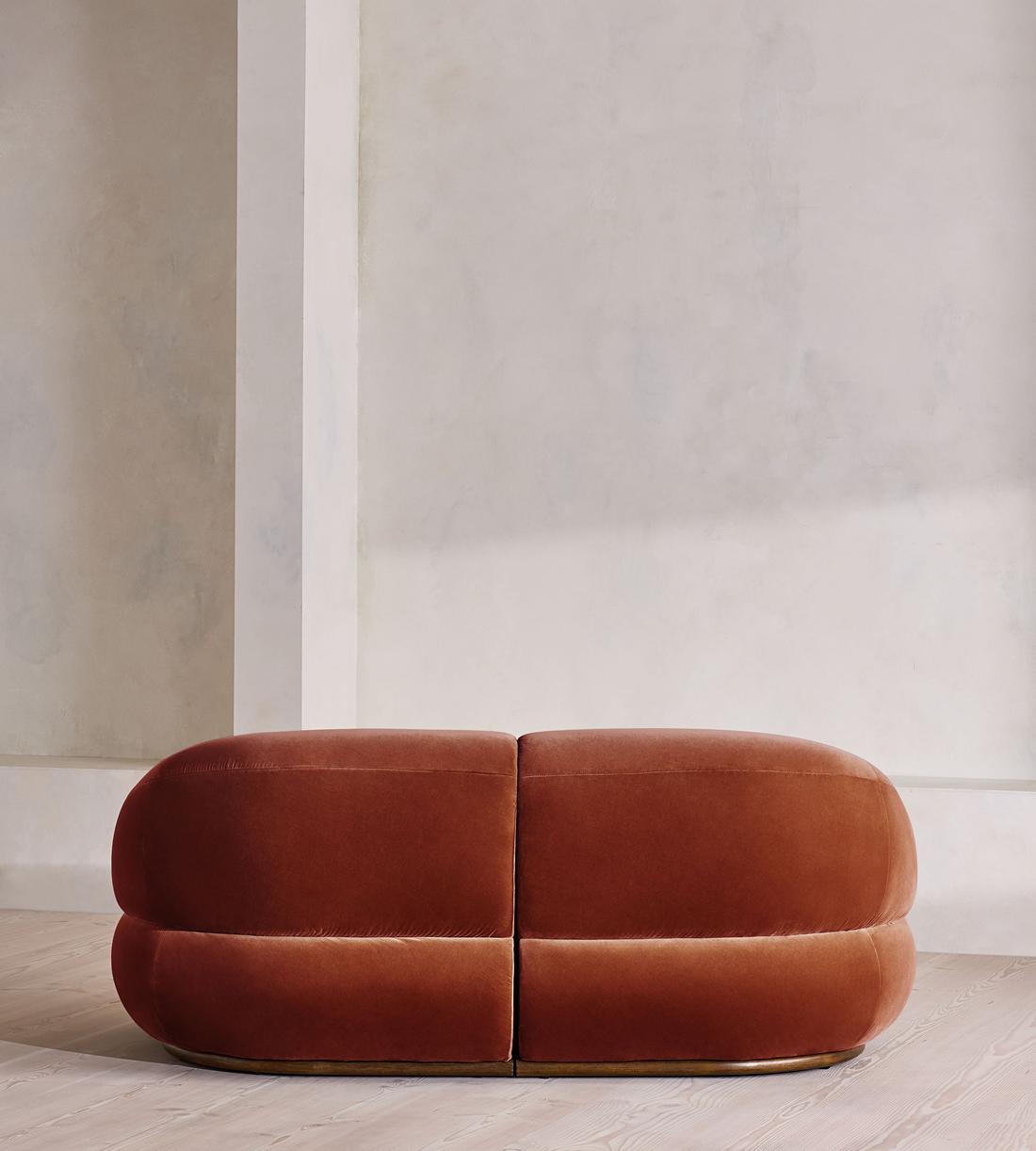 Edison Modular Sofa - Three Seater - Velvet - Rust UK - Images - Image 4