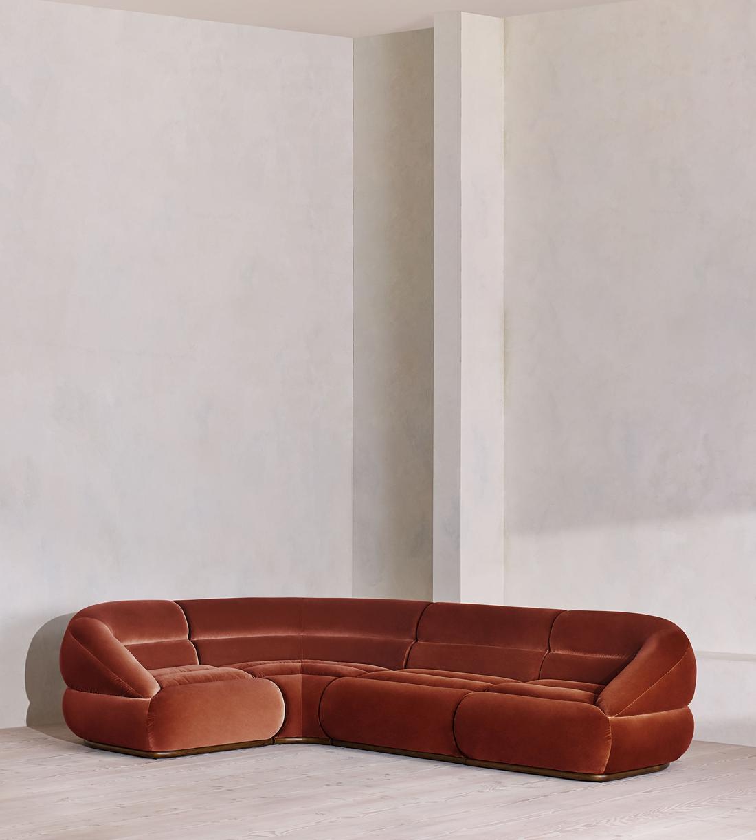 Edison Modular Sofa - L-Shape Sofa - Velvet - Rust UK - Listing - Image 1