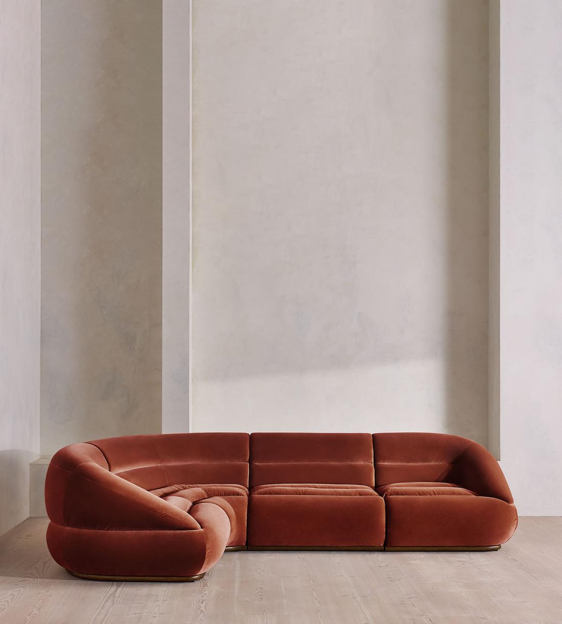 Edison Modular Sofa - L-Shape Sofa - Velvet - Rust UK - Listing - Image 2