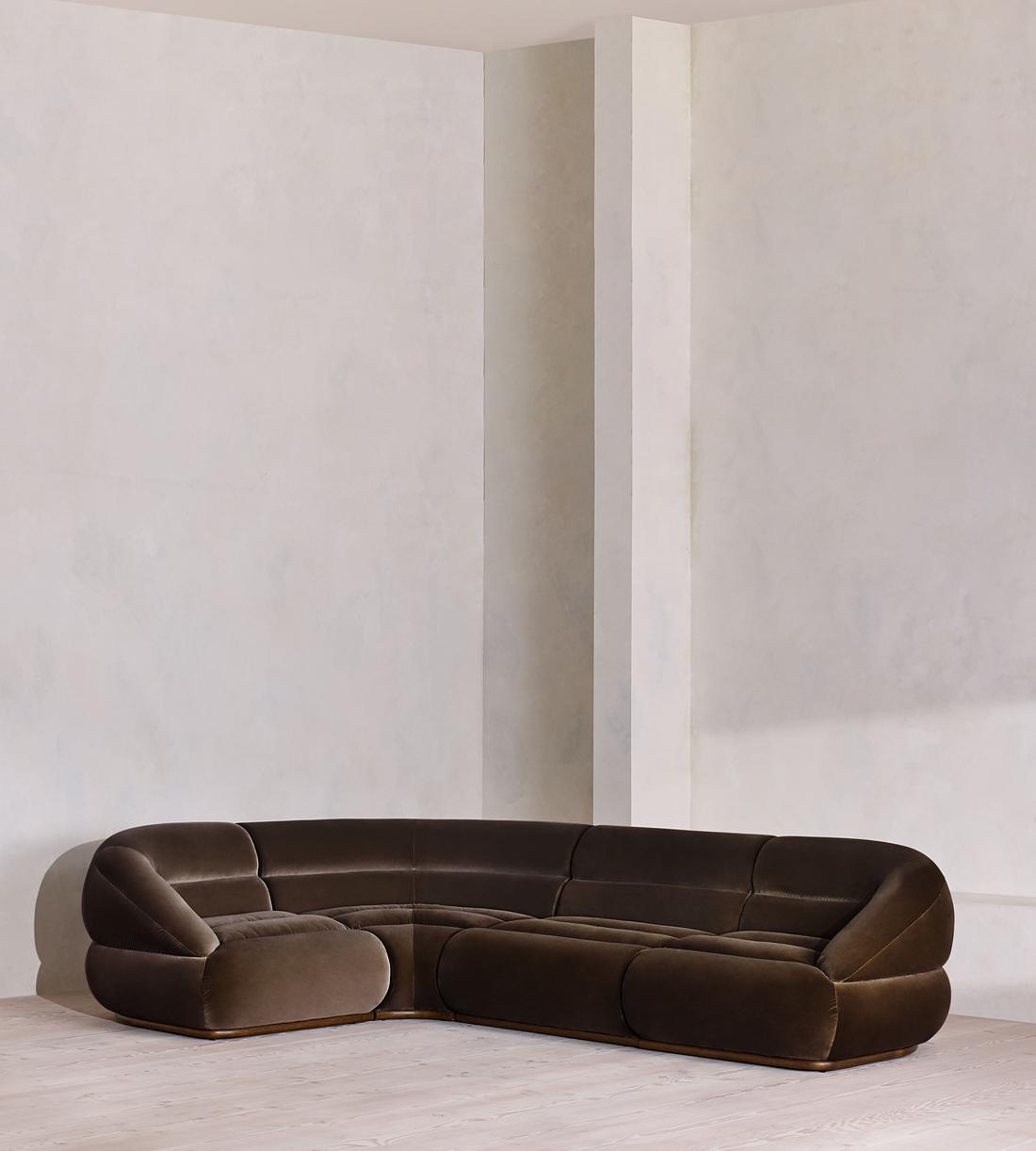 Edison Modular Sofa - L-Shape Sofa - Velvet - Chocolate UK - Listing - Image 3
