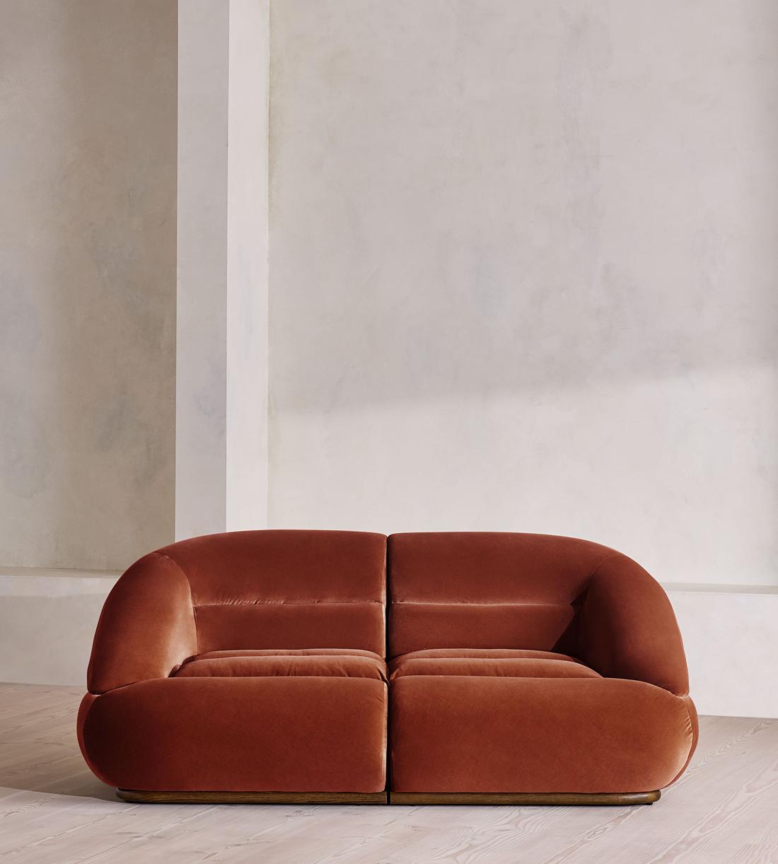 Edison Modular Sofa - Three Seater - Velvet - Rust US - Listing - Image 1
