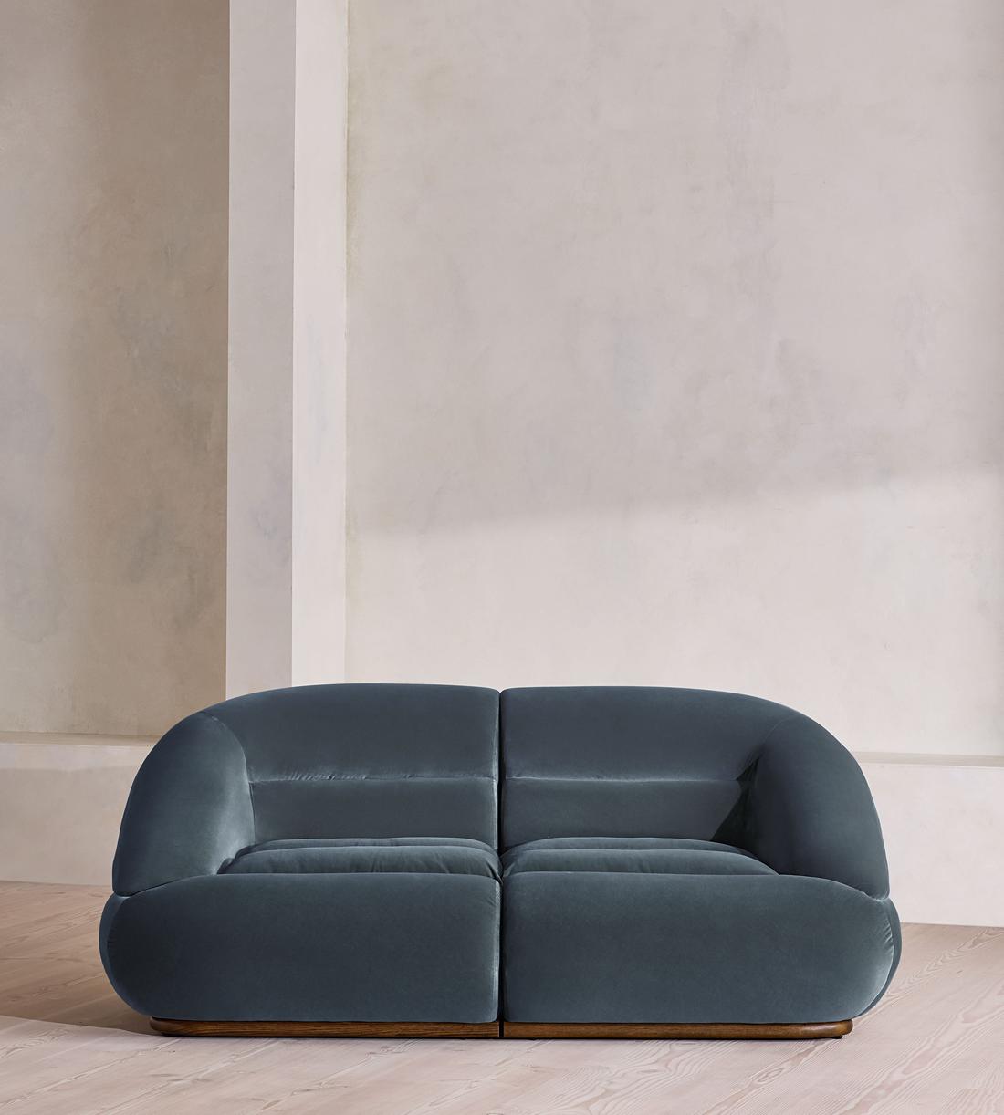Edison Modular Sofa - Three Seater - Velvet - Grey Blue US - Listing - Image 1