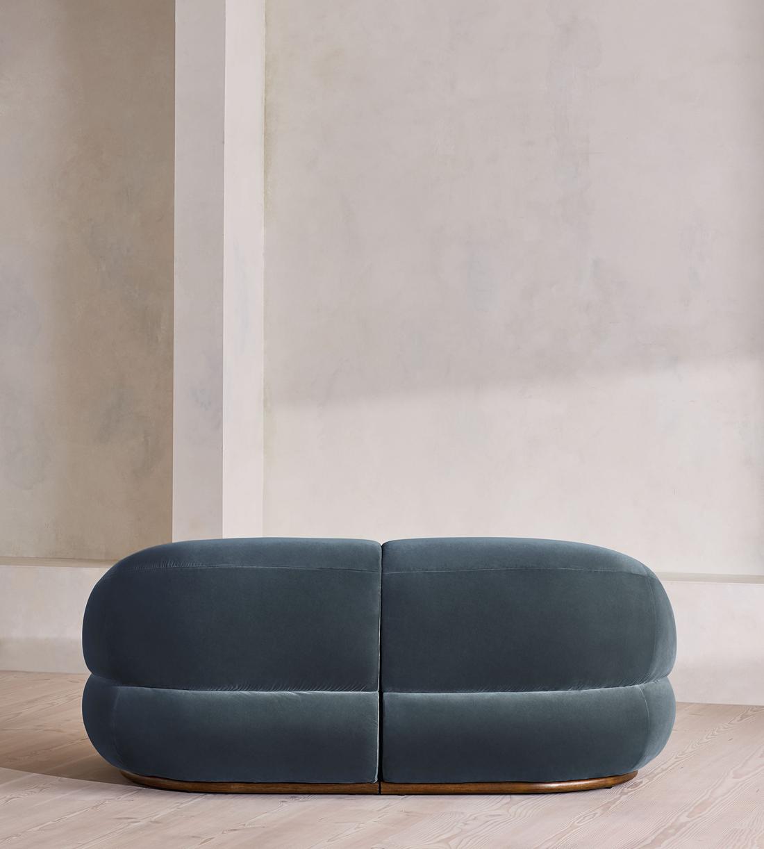 Edison Modular Sofa - Three Seater - Velvet - Grey Blue US - Images - Image 4
