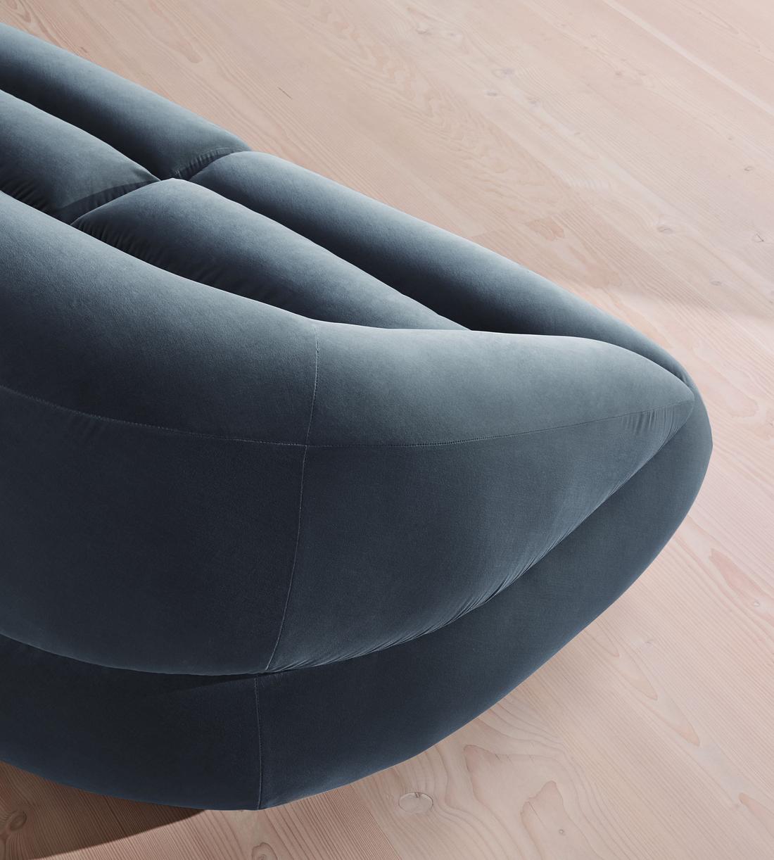 Edison Modular Sofa - Three Seater - Velvet - Grey Blue US - Images - Image 5