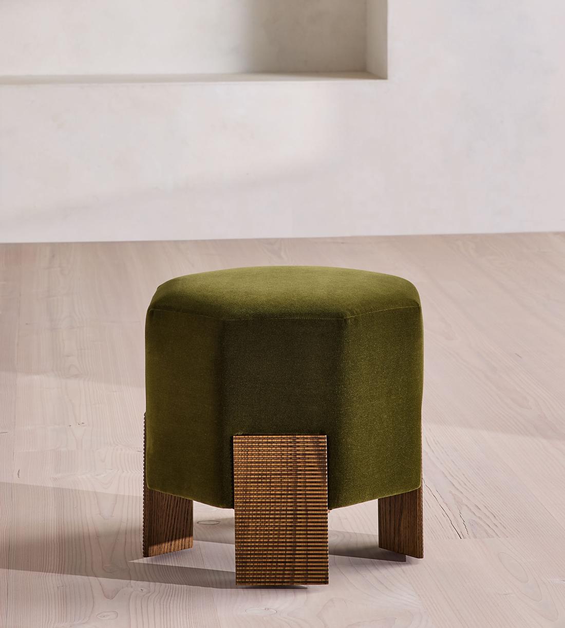 Alvin Footstool - Velvet - Olive - US - Listing - Image 3