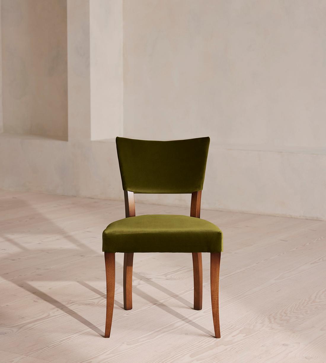 Pair of Molina Dining Chairs - Velvet - Olive  - US - Listing - Image 2