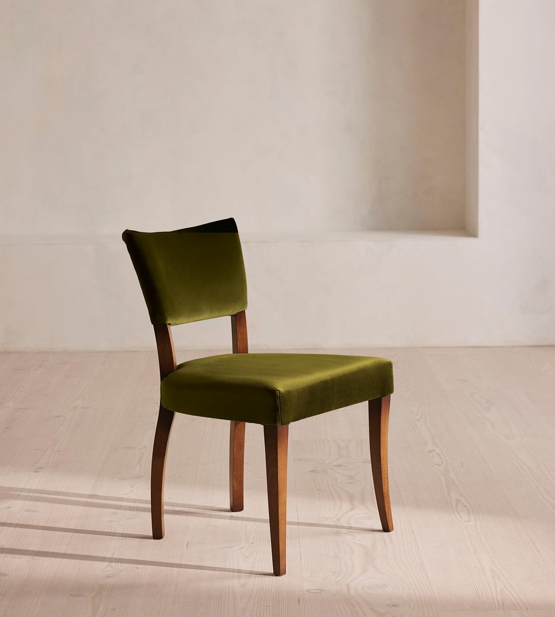 Pair of Molina Dining Chairs - Velvet - Olive  - US - Listing - Image 1