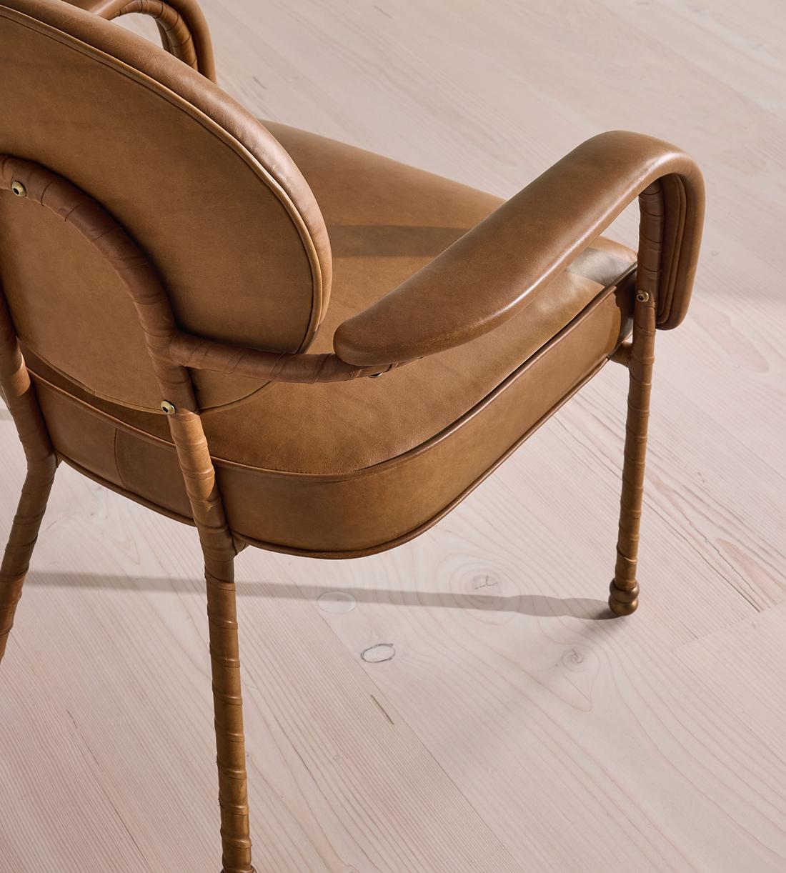 Milo Dining Armchair - Leather - Chestnut - US - Images - Image 5