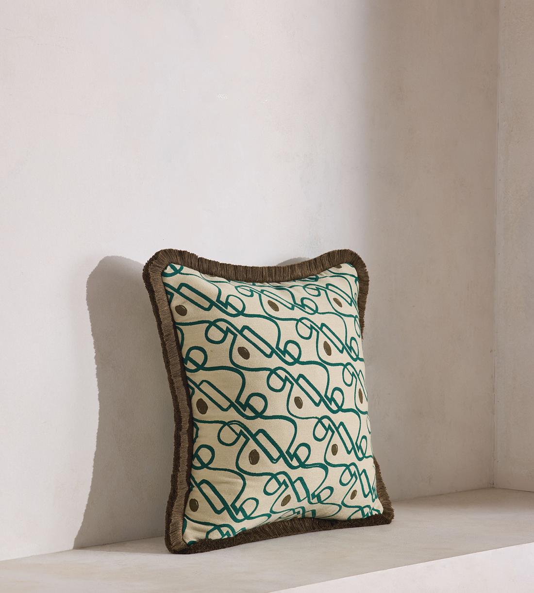 Tilney Square Cushion - Green - Listing - Image 2