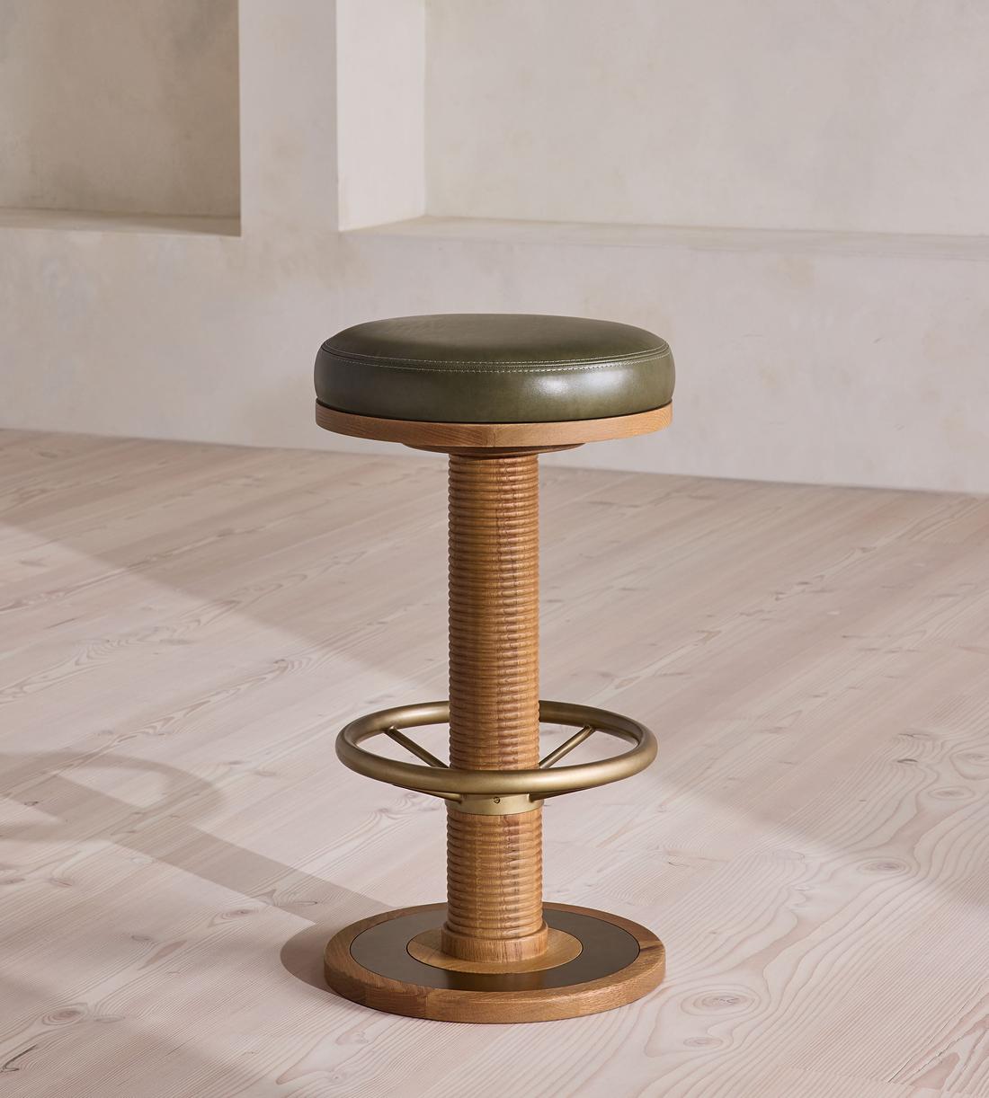 Bryden Tall Barstool - Leather - Moss - US - Listing - Image 1