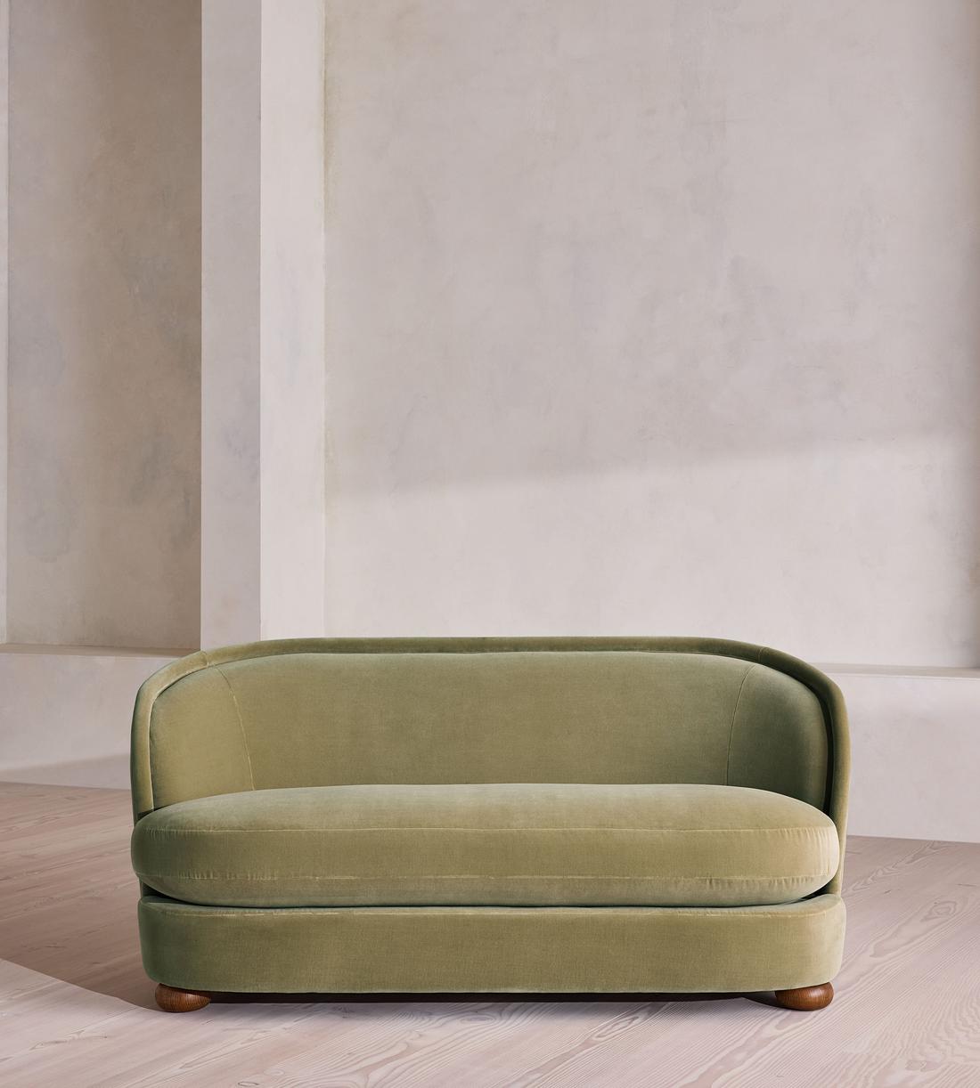 Blair Two Seater Sofa - Velvet - Lichen - UK - Listing - Image 4