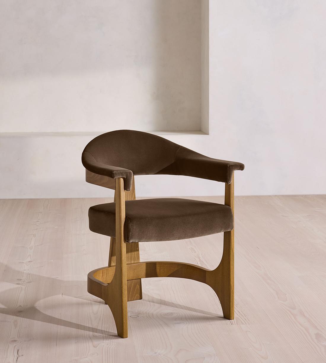 Georgina Dining Chair - Velvet - Chocolate - US - Listing - Image 1