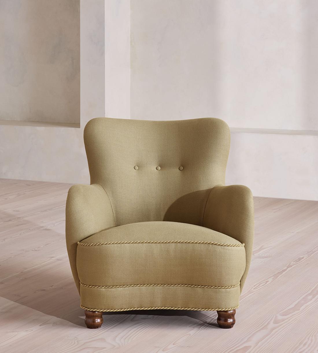 Pippa Armchair - Linen - Wheat - UK - Listing - Image 3