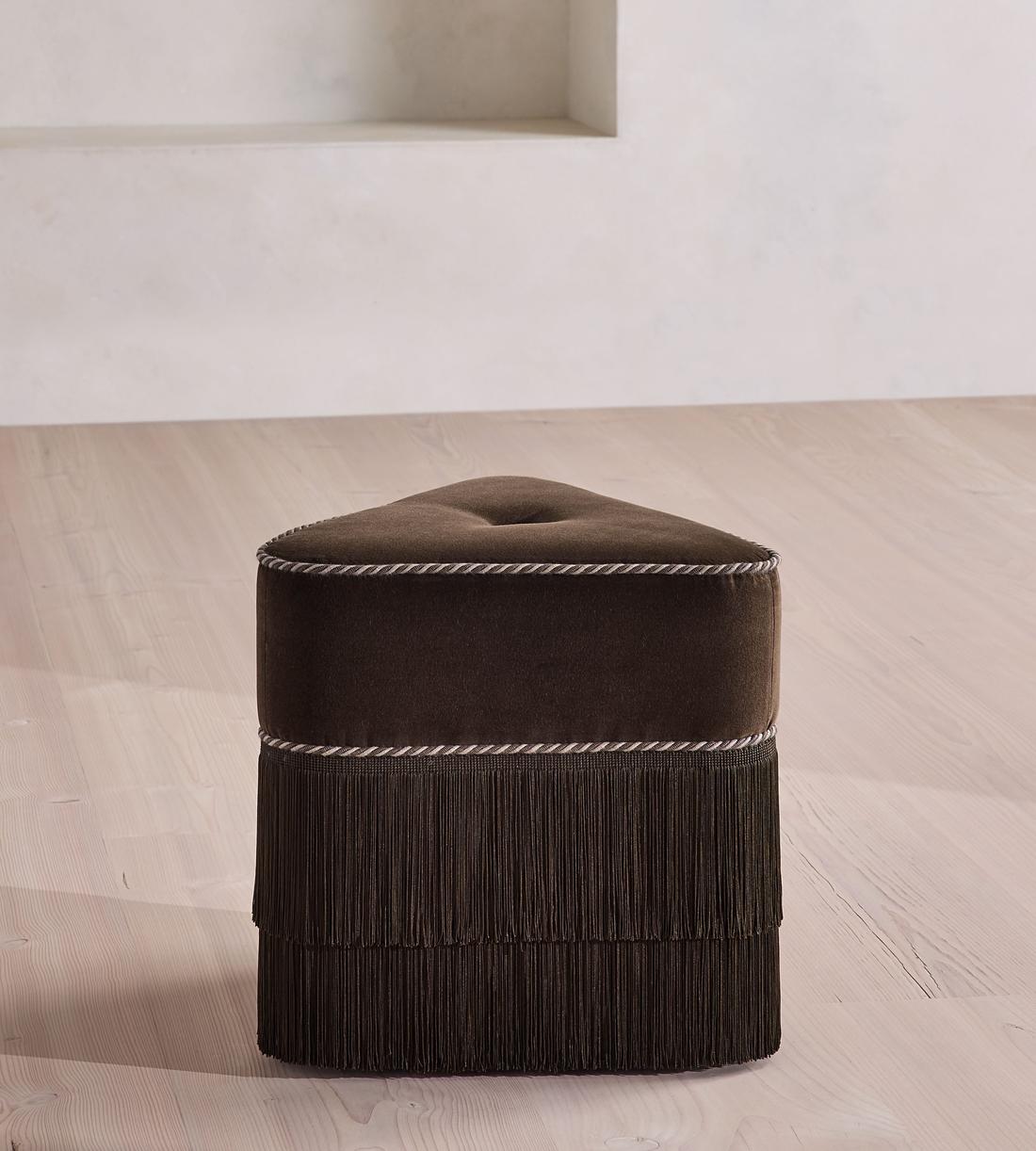 Marta Footstool - Velvet - Chocolate - UK - Listing - Image 2