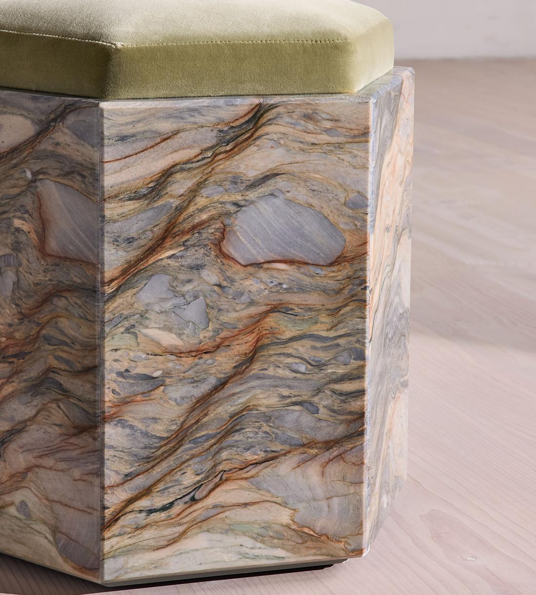 Novi Footstool - Velvet - Lichen - UK - Images - Image 4