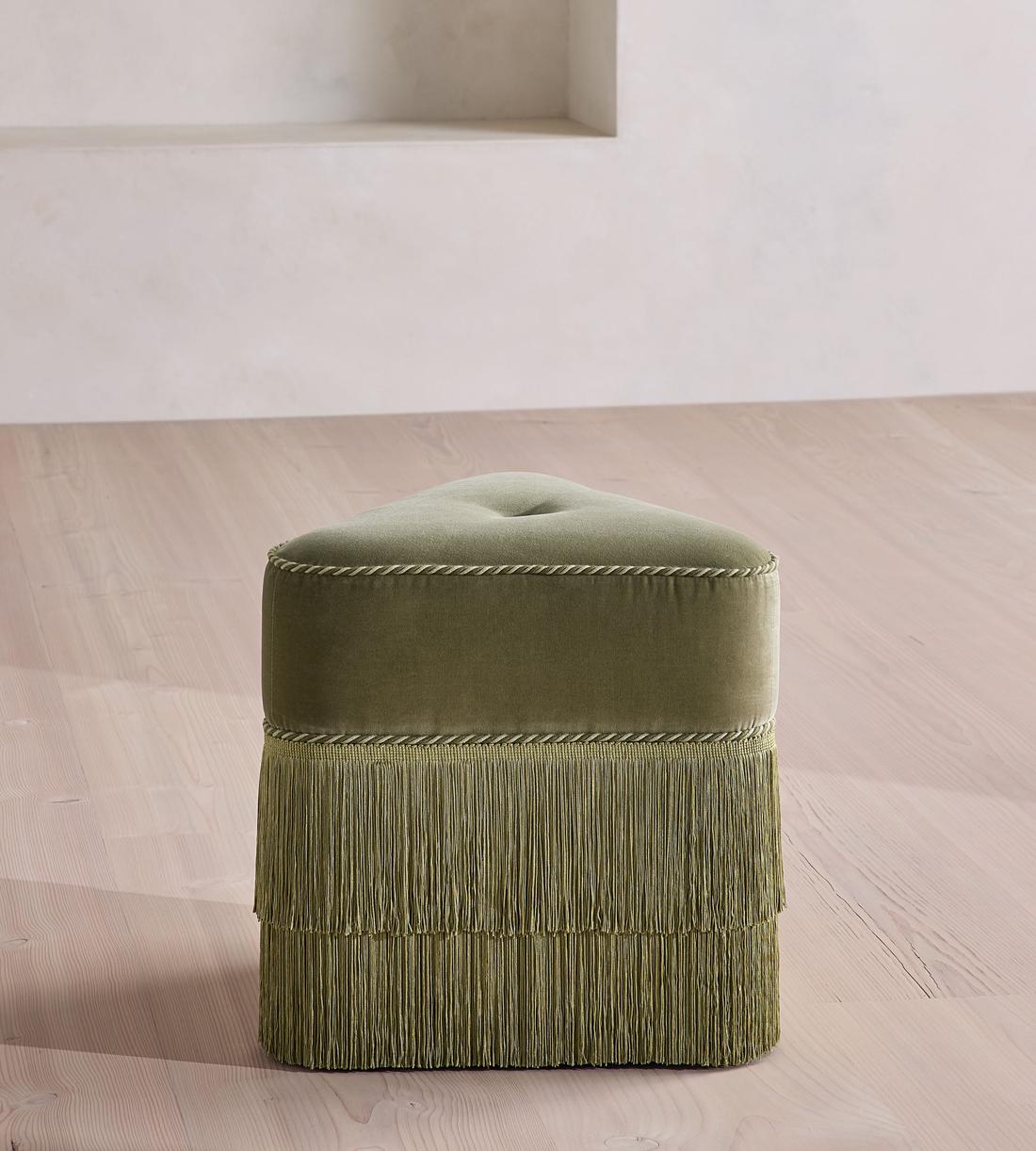 Marta Footstool - Velvet - Lichen - UK - Listing - Image 2
