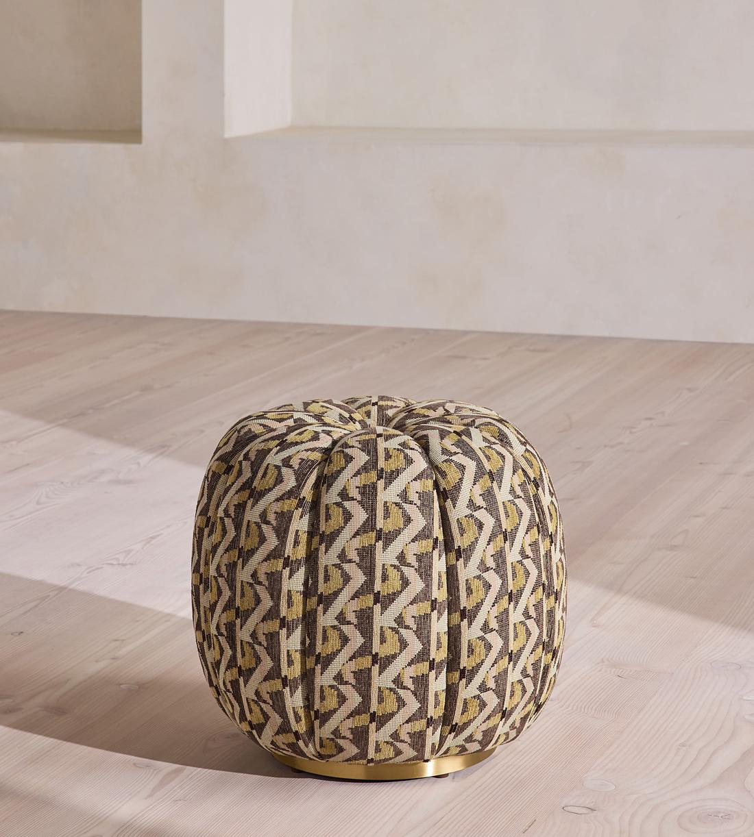 Sofia Footstool - Fulton Jacquard - Sage - UK - Listing - Image 1