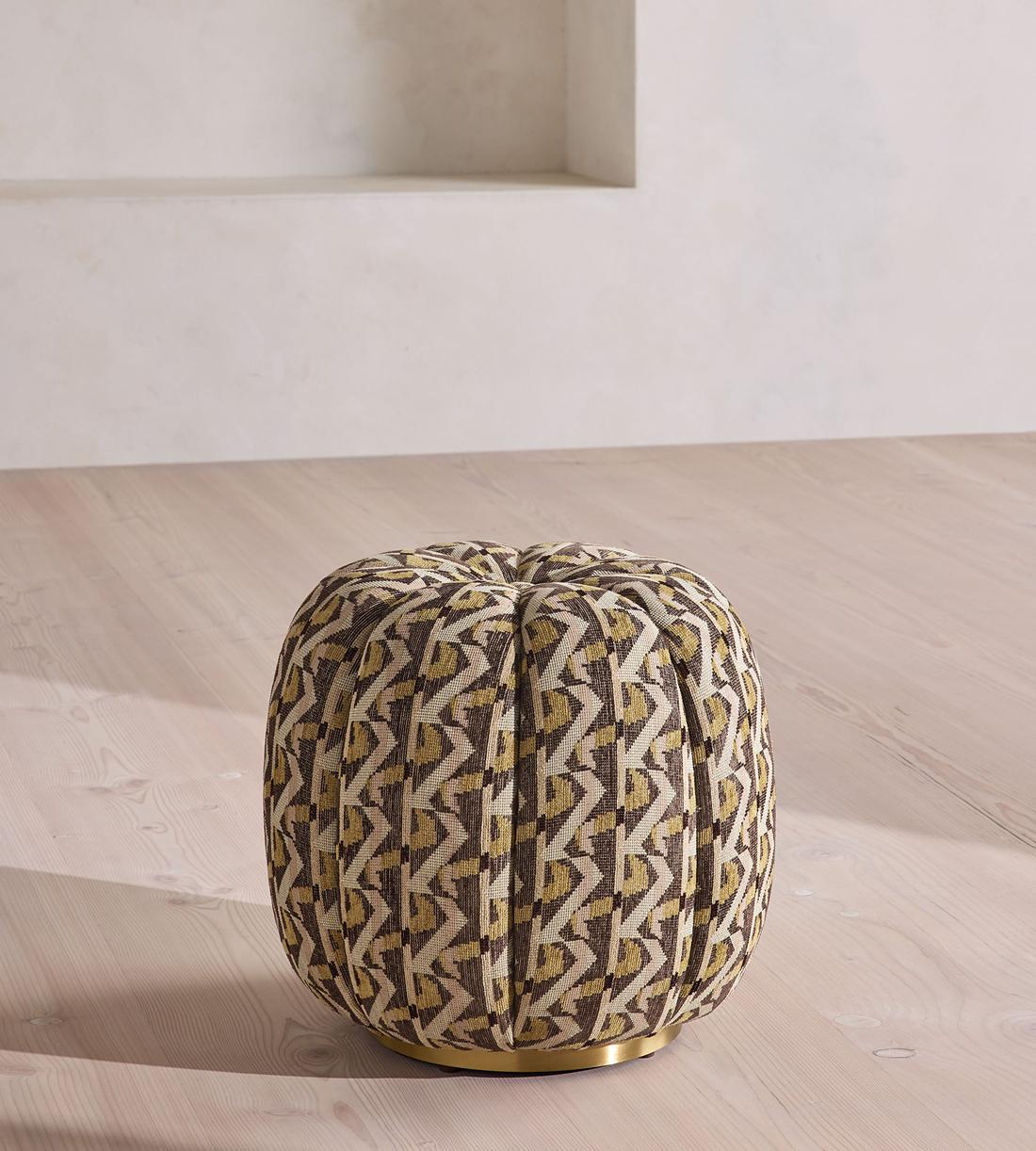 Sofia Footstool - Fulton Jacquard - Sage - UK - Listing - Image 2