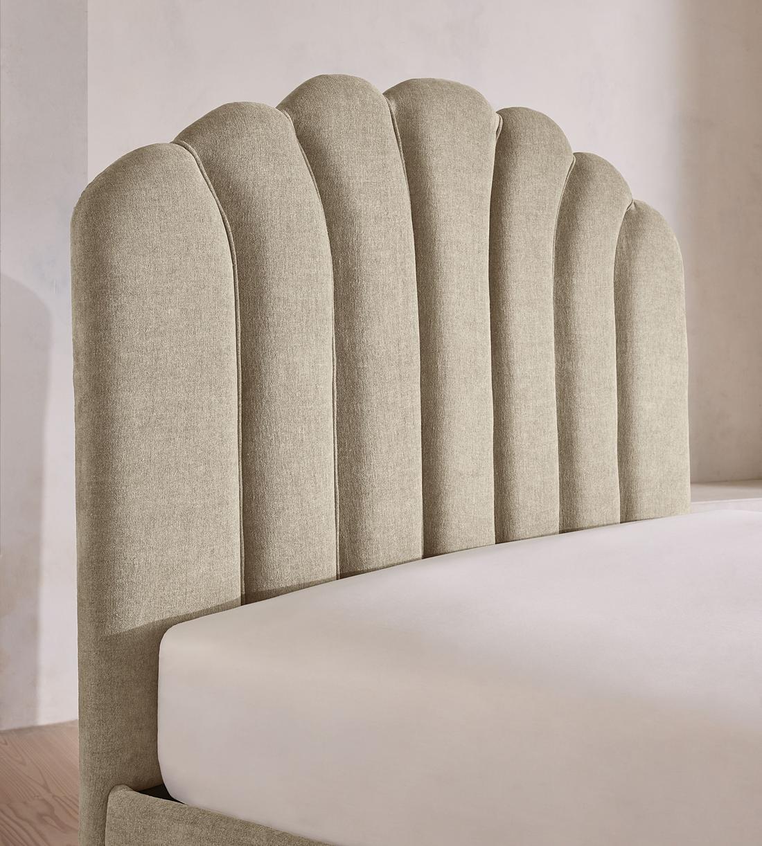 Manette Bed - King - Linen Chenille - Stone - UK - Images - Image 4