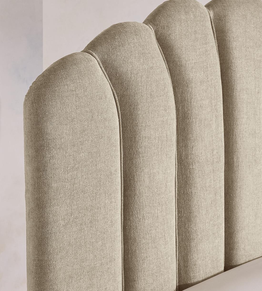 Manette Bed - King - Linen Chenille - Stone - UK - Images - Image 5