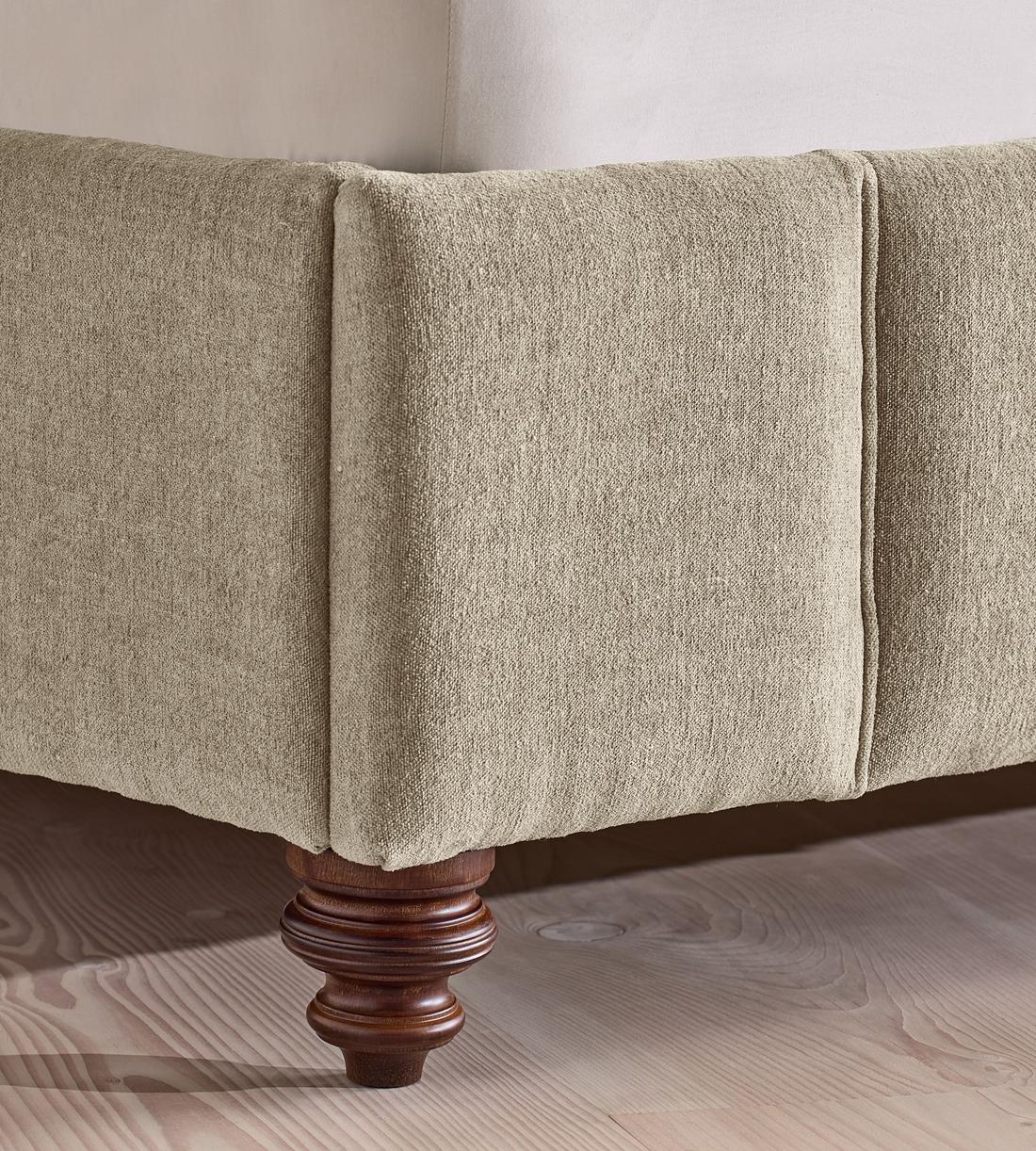 Manette Bed - King - Linen Chenille - Stone - UK - Images - Image 6