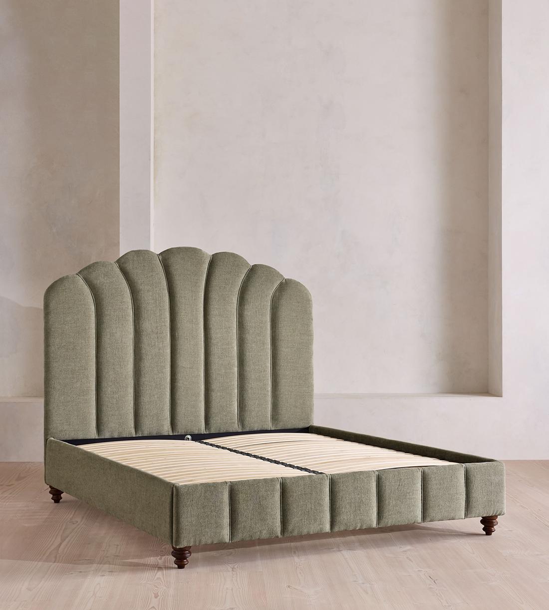Manette Bed - Double - Linen Chenille - Sage - UK - Images - Image 3
