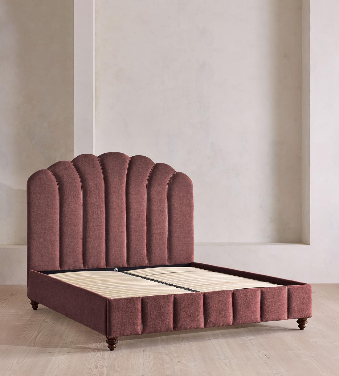 Manette Bed - King - Linen Chenille - Bordeaux - UK - Images - Image 3