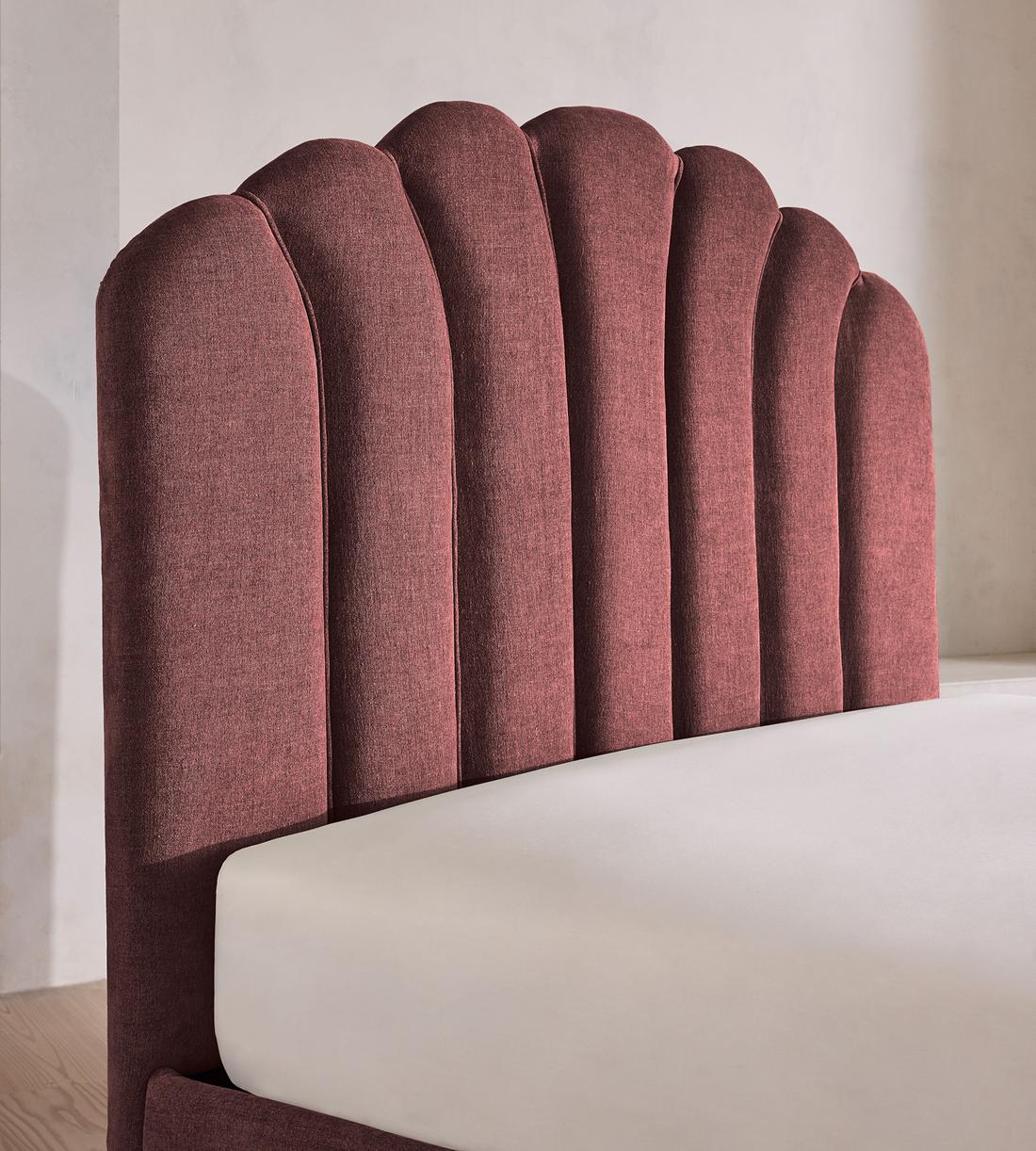 Manette Bed - King - Linen Chenille - Bordeaux - UK - Images - Image 4