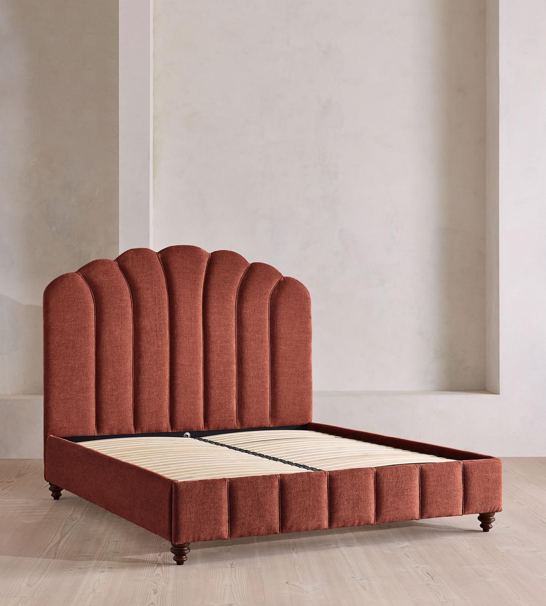 Manette Bed - Double - Linen Chenille - Rust - UK - Images - Image 3
