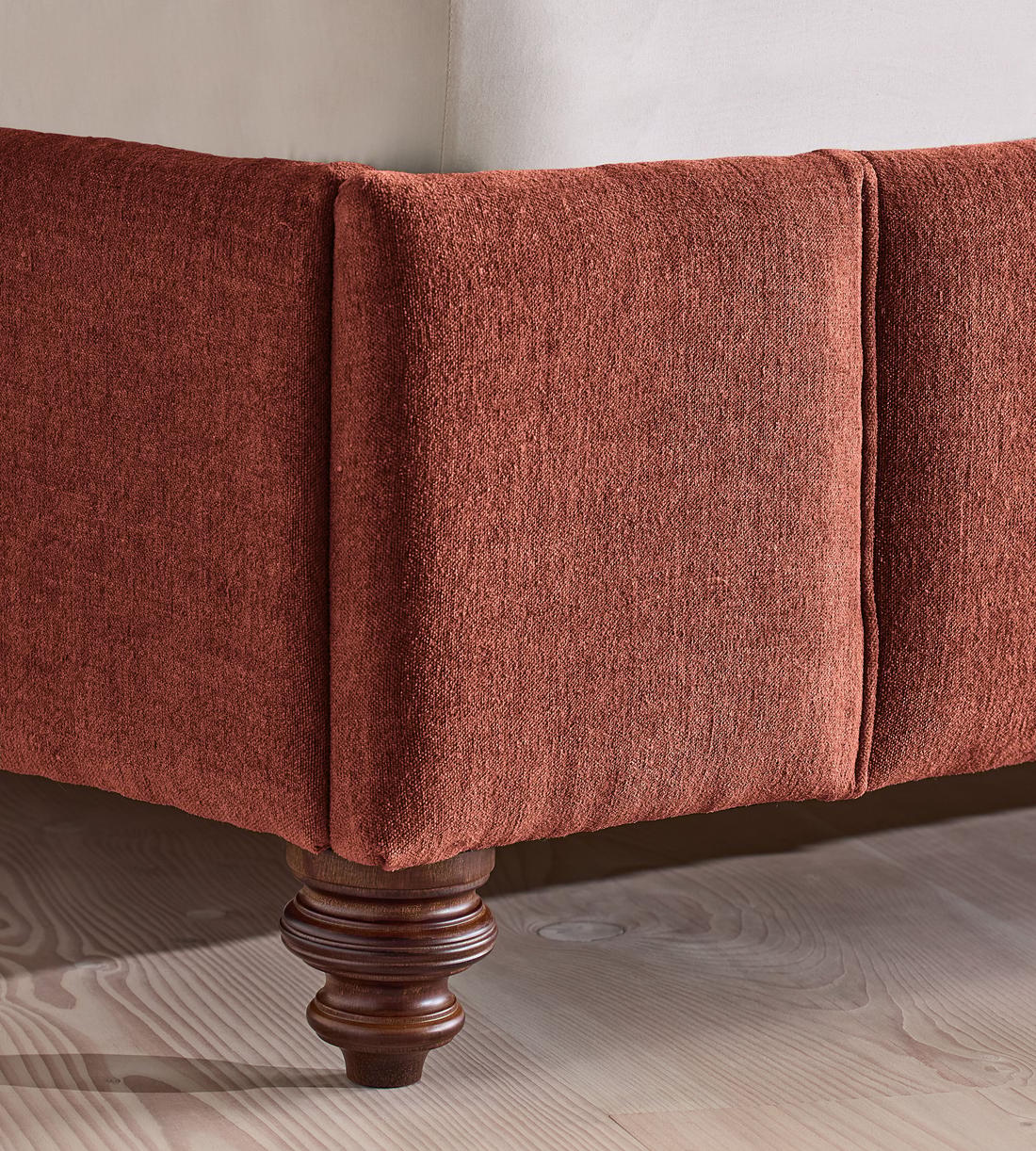Manette Bed - Double - Linen Chenille - Rust - UK - Images - Image 5