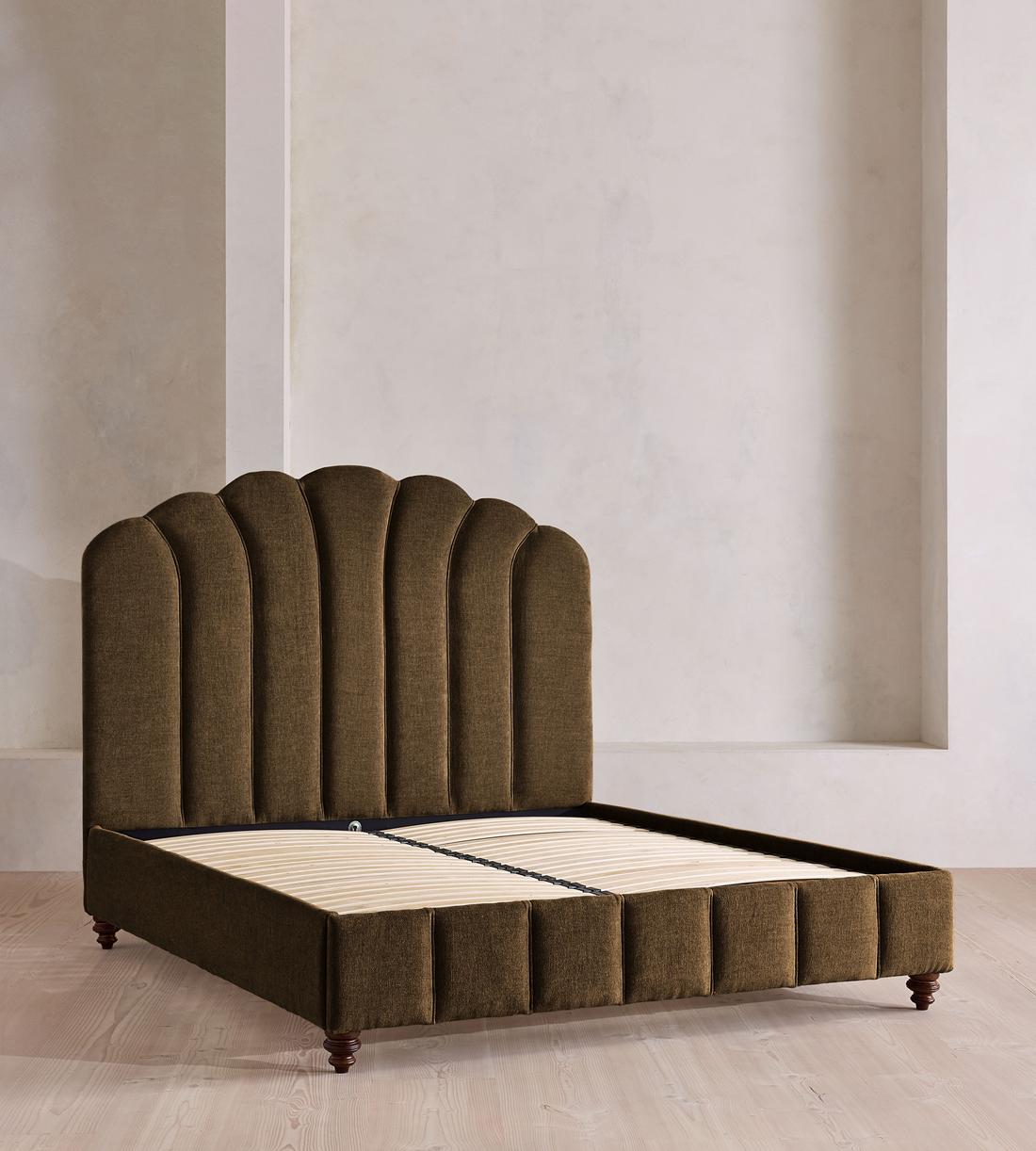 Manette Bed - Double - Linen Chenille - Chocolate - UK - Images - Image 3