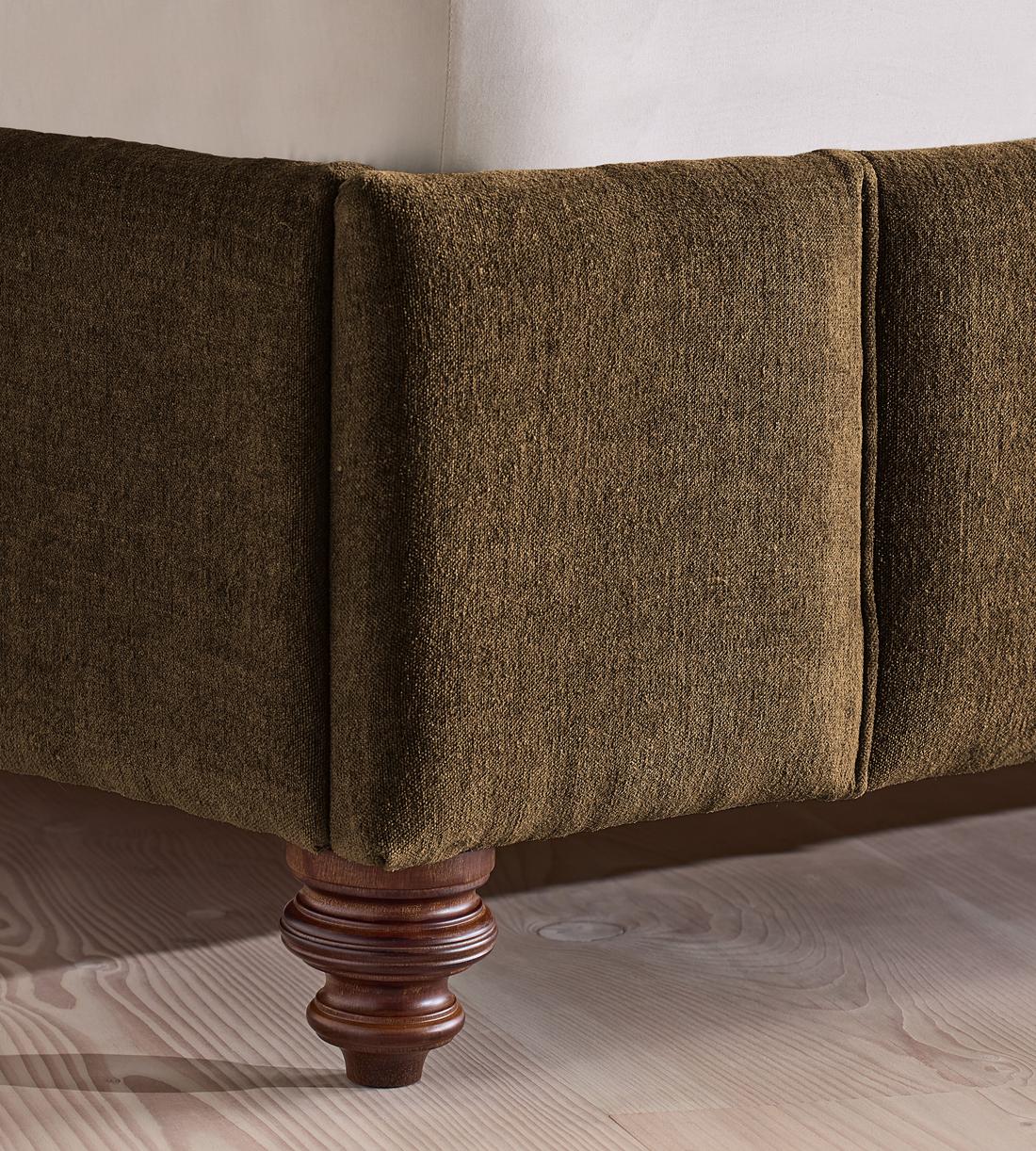 Manette Bed - Double - Linen Chenille - Chocolate - UK - Images - Image 5