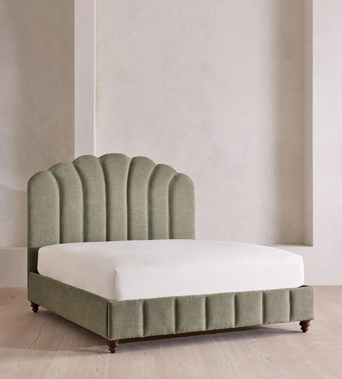 Manette Bed - Full - Linen Chenille - Sage - US - Listing - Image 1