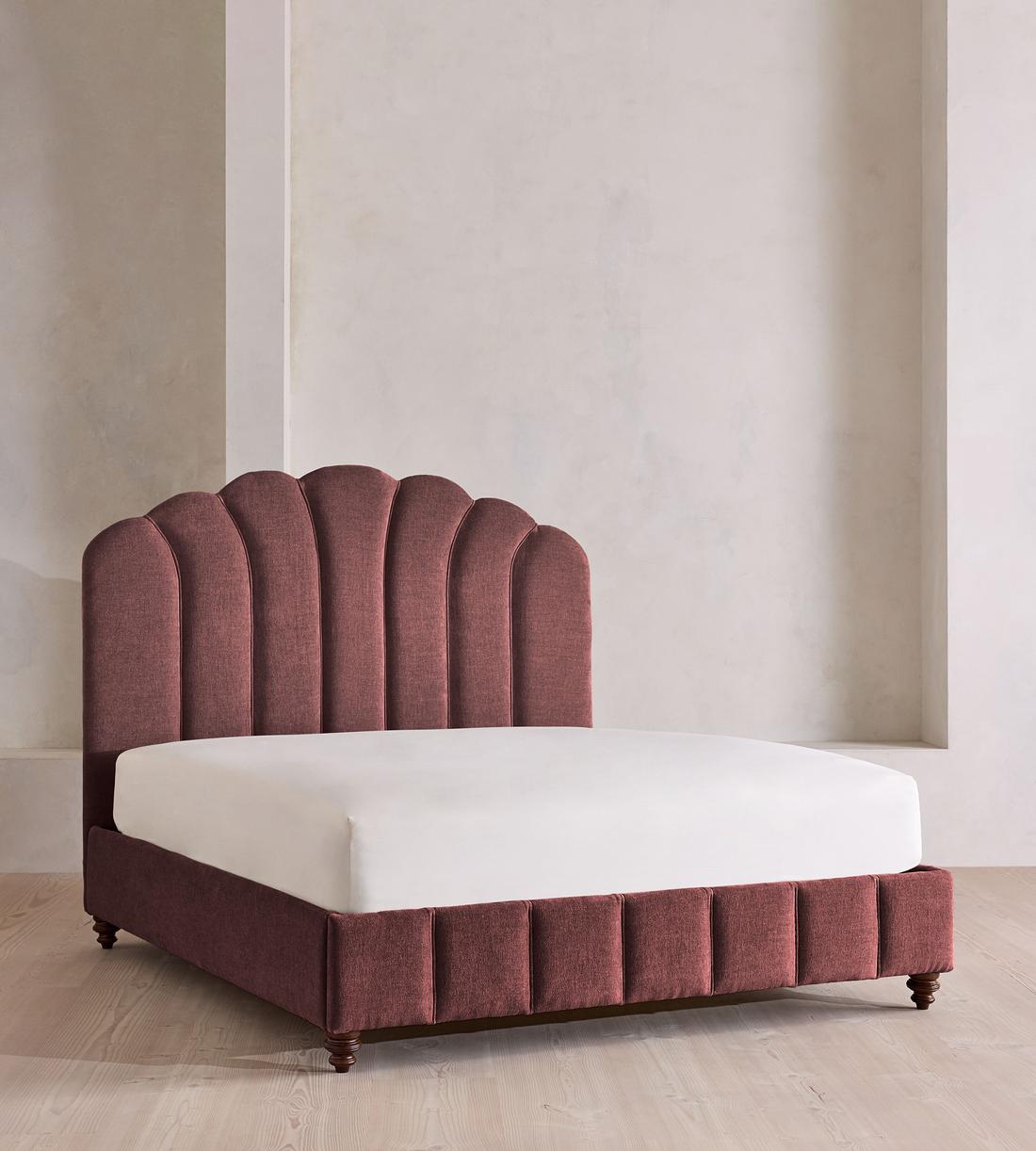 Manette Bed - Full - Linen Chenille - Bordeaux - US - Listing - Image 1